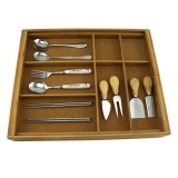 Homex Bamboo Cutlery Holder with cork wood